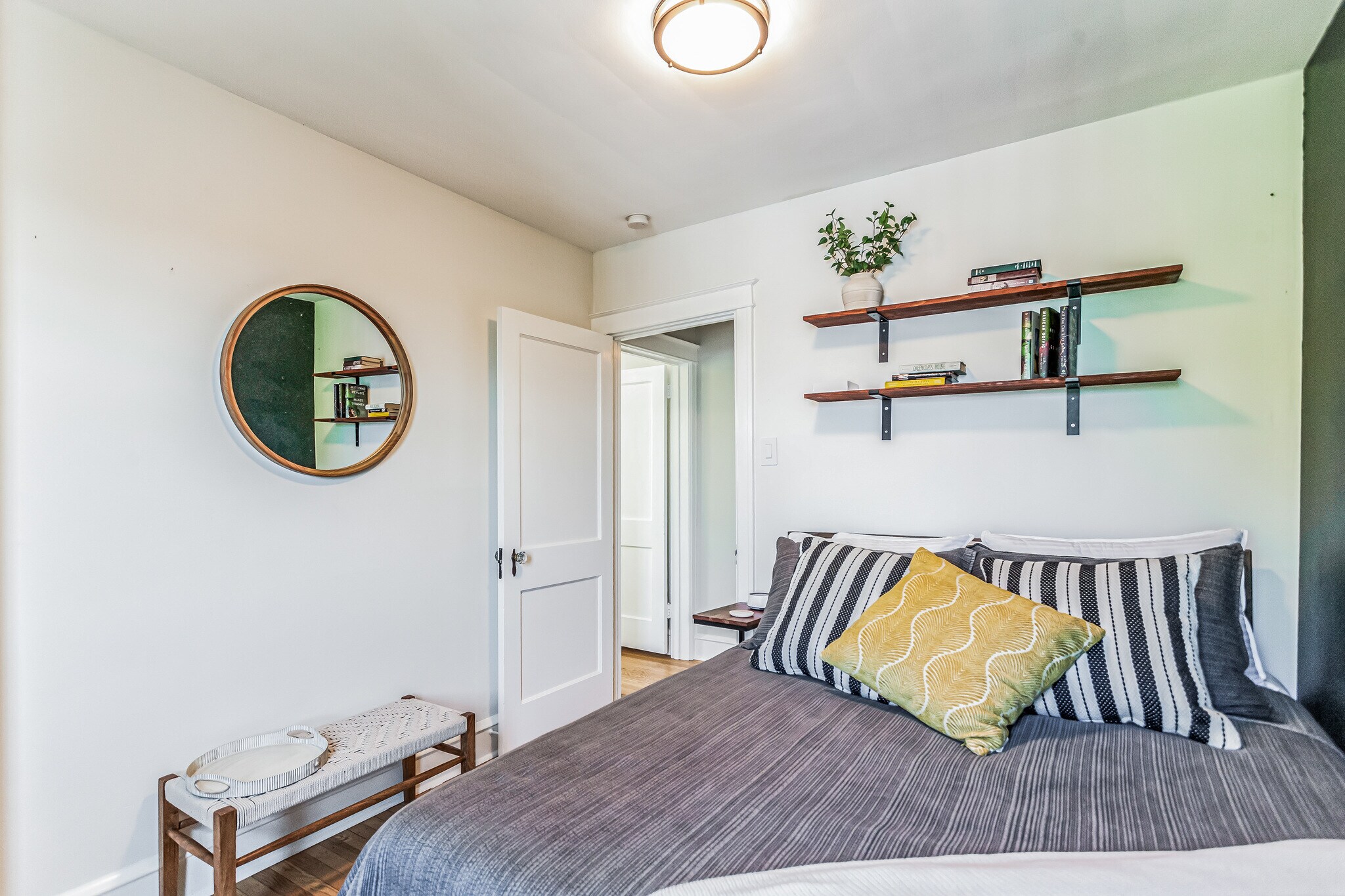 Bedroom #2 at top of stairs with Queen Sz Bed and Closet. - 2314 Bryn Mawr Ave