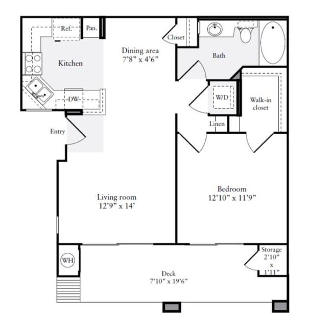 1 BED / 1 BATH - 727 SF - Via Ventura Apartments