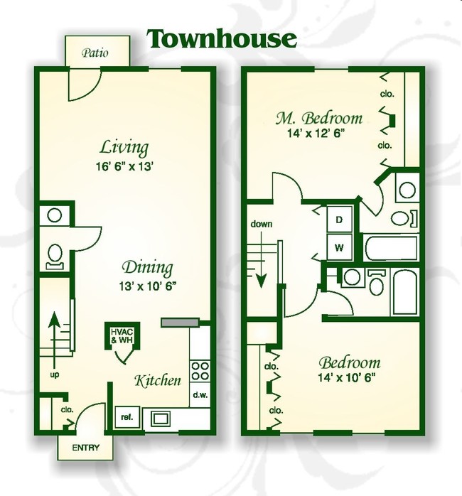 The Maple Townhouse EIK - Crabtree Crossing Apartments and Townhomes