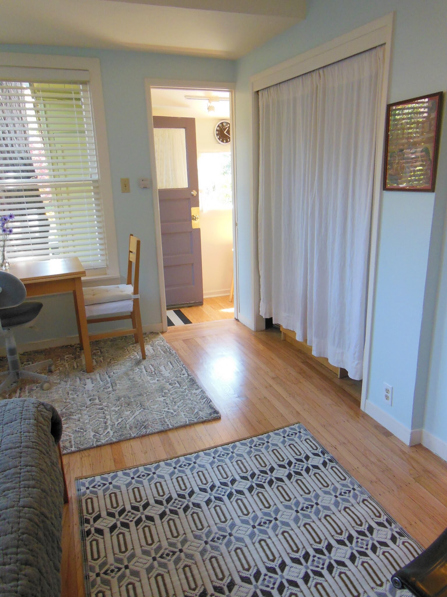 view from bed of floset and front door in kitchen - 1836 Francisco St