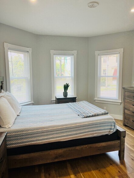 Bay windows overlooking the park. Includes blackout curtains (not shown) - 188 S Champlain St