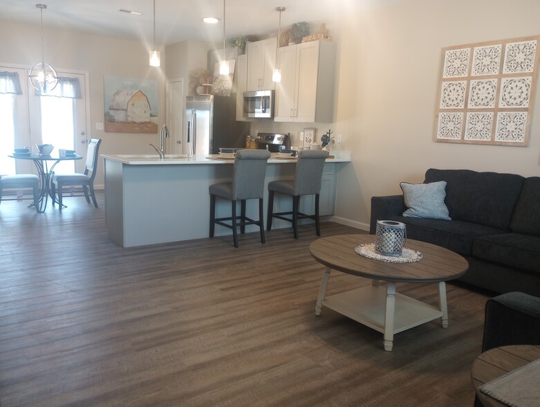 Townhouse Livingroom into kitchen - Copper Ridge Apartments