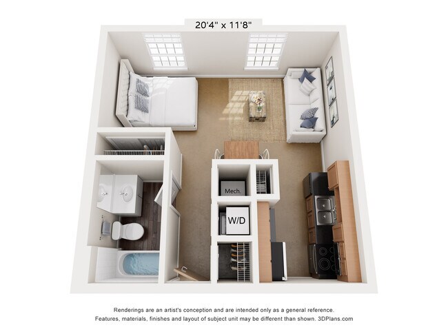 S1 Floorplan at Alpha Mill Apartments in Charlotte - Alpha Mill