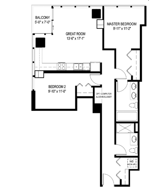 2BR/2BA - 235 W Van Buren St