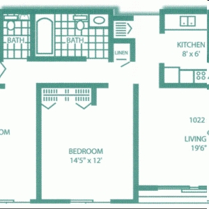 2BR/1.5BA - Garden View Apartments