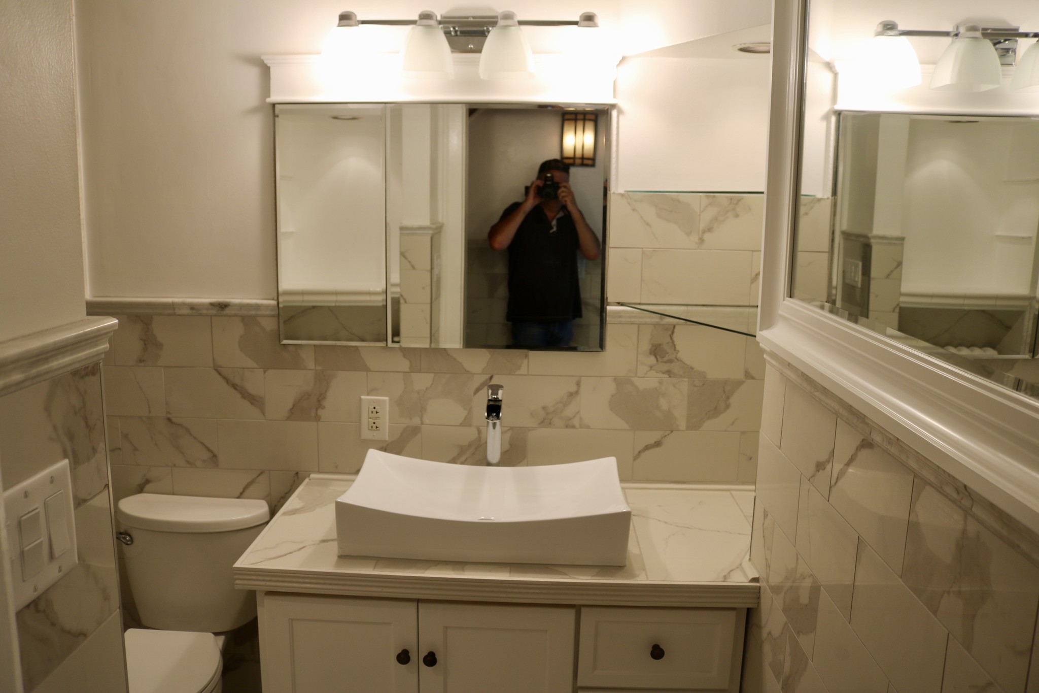 2 tile baths, custom lg vanity, recessed med. - 470 South Ave