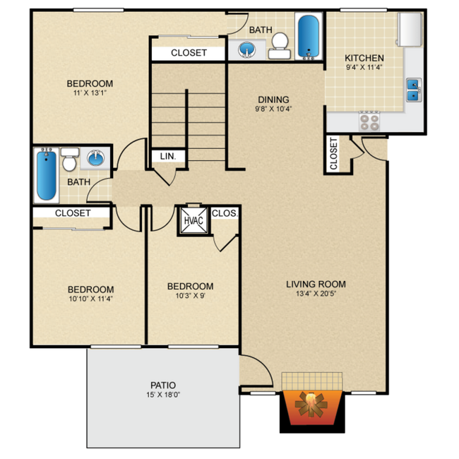 Floorplan - Fiesta Square Apartments & Townhomes