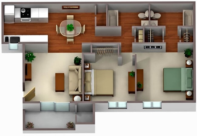 2 Bedroom Upstairs - Palm Crest at Station 40