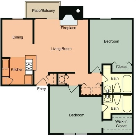 2BR/2BA - Park South Apartments - Demolished