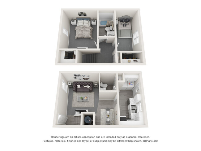 Floorplan-858 Square Feet - Edge Townhomes