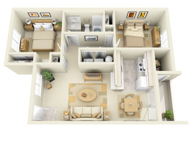 2BR/1BA - Hathaway Court Apartments