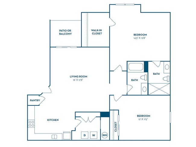 2 Bedroom | 2 Bath | 1110 SF - Hilliard Grand Apartments