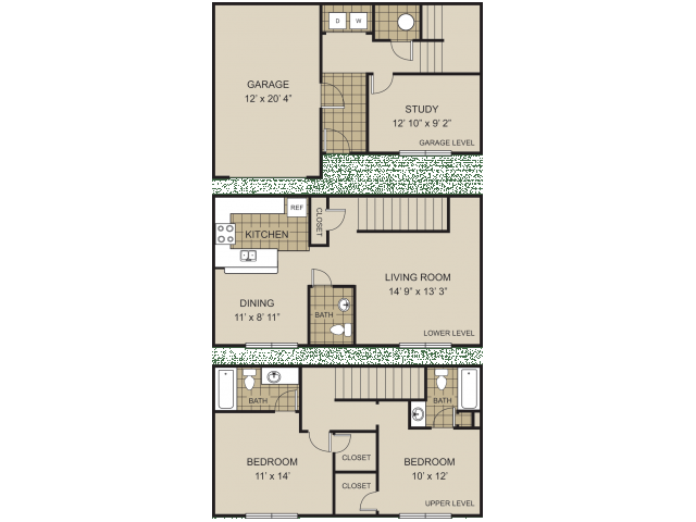2/2.5 with Garage Floor Plan - Redwine Creek