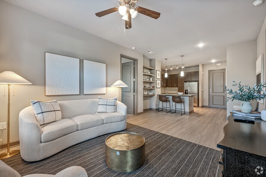 2BR, 2BA - 1,126SF - Living Room - Radius West Midtown