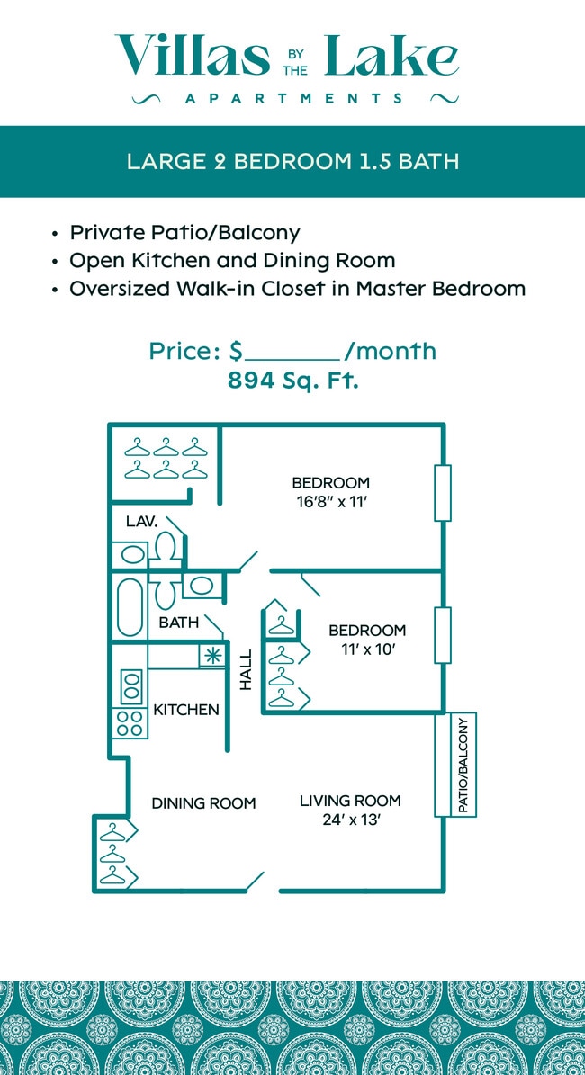 Floorplan - Villas by the Lake Apartments