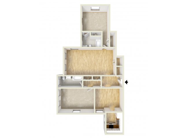 Two bedroom floor plan - Gilpin Place Apartments