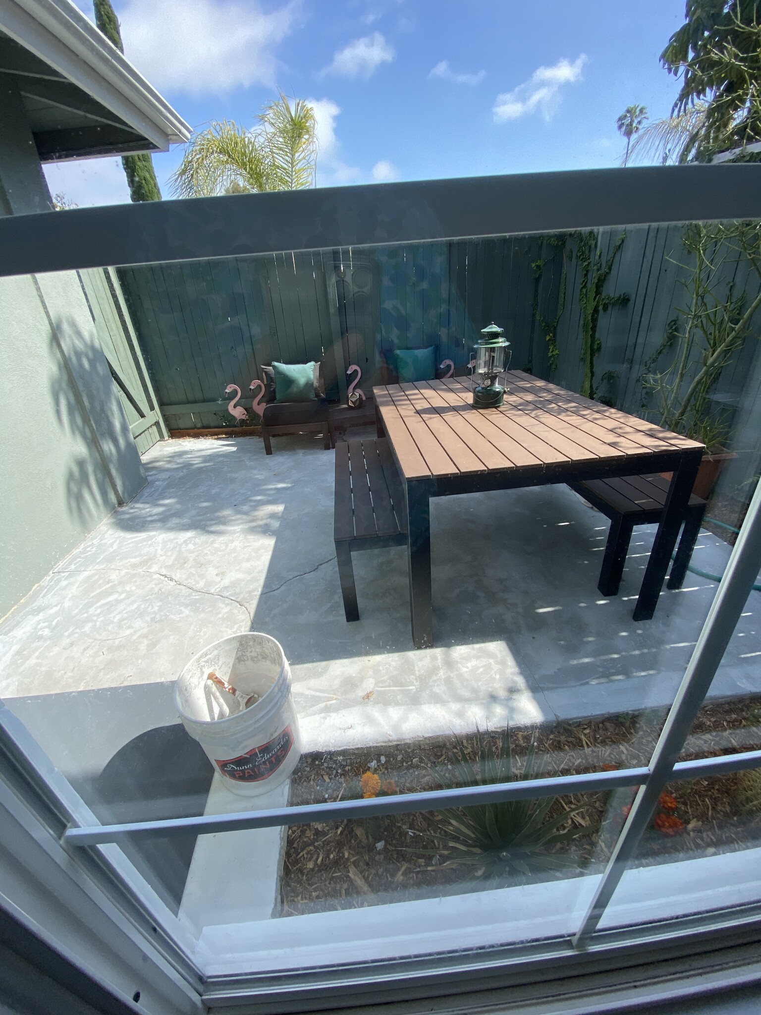Outside patio. Furniture is staged and does not come with unit. - 1845 Anaheim Ave