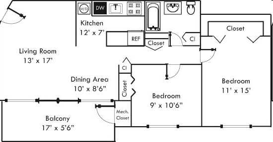 2BR/1BA - Westover Hills Townhomes