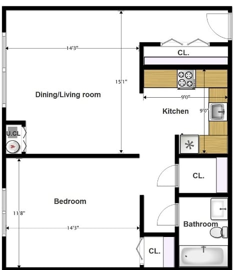 1BR/1BA - Franciszka Gardens