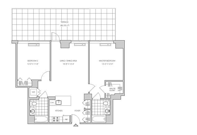 2BR/2BA Terrace- Residence C - The Maximilian