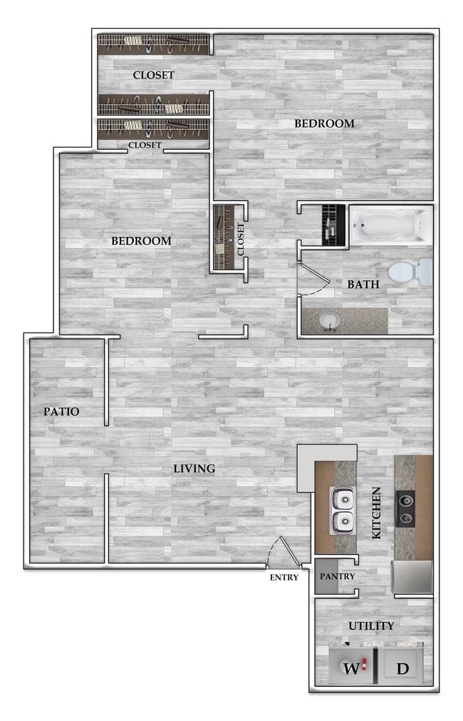2x2 846 SF - Serena Forest Apartments