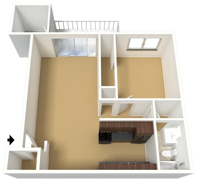Rustic Oaks - 1B1B - 680 Sq Ft - 3D.jpg - Rustic Oaks