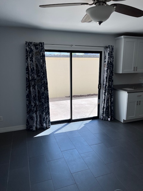 Dining Room Entry Ceiling Fan/Light, Curtains, New Keyed Lock Patio Door, Freshly Painted - 4444 E Belleview St