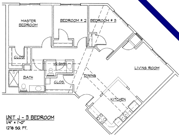 3BR/2BA - Central Square Apartments