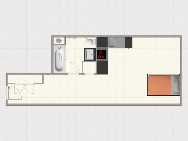 Embassy studio floor plan 2D - King's Apartments