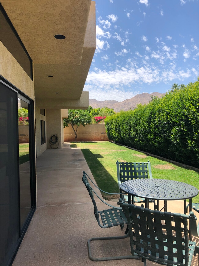 Back yard with shaded and sunny patios - 72836 Mesa View Dr