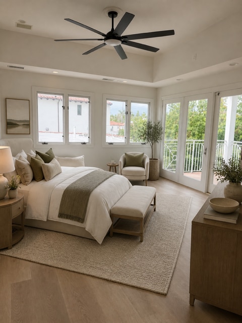 spacious master bedroom with balcony - 244 S Almont Dr
