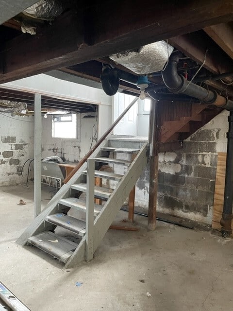 Basement Stairs to Side Door - 108 Malden Rd