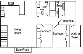 3BR/2BA - Woodridge Apartments