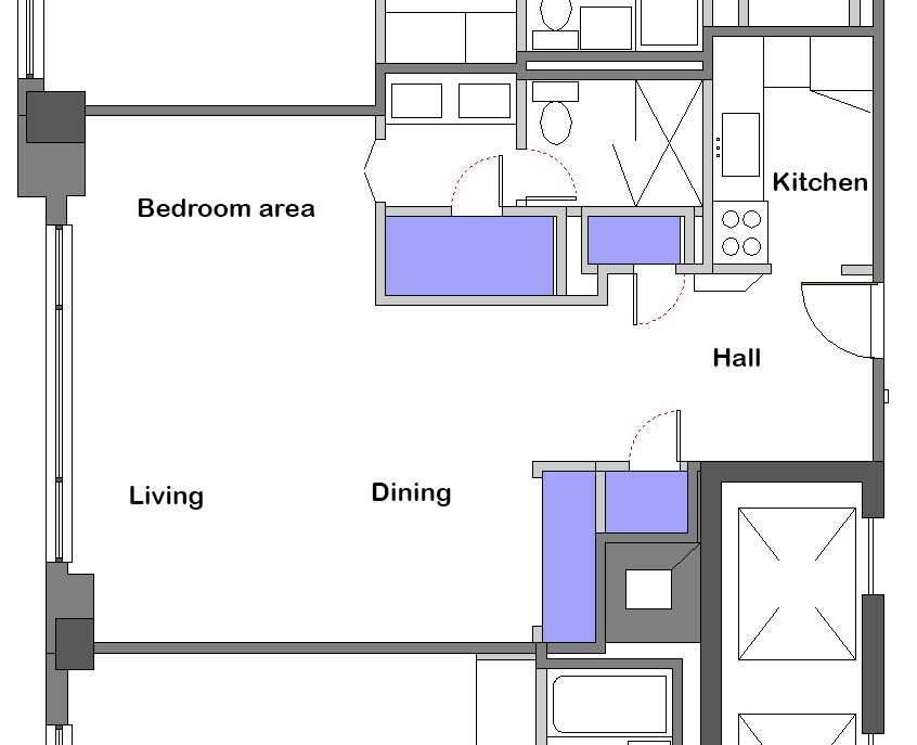 floor plan; storage highlighted - 4466 W Pine Blvd