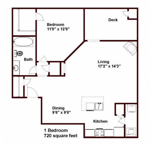 1BR/1BA Deluxe - Walden Court Apartments