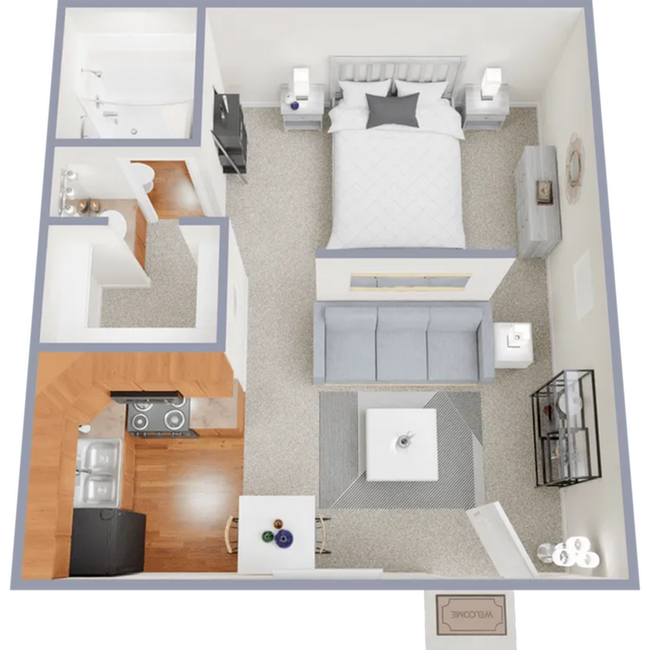 420 square foot studio apartment - Hills
