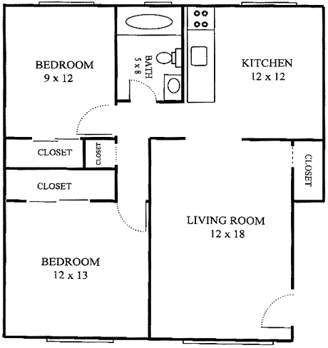 2BR/1BA - Creek Point Apartments