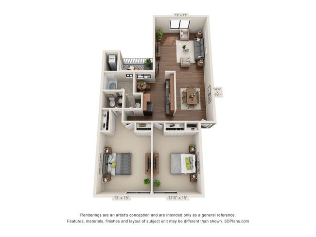 Two Bedroom - Rose Garden Court