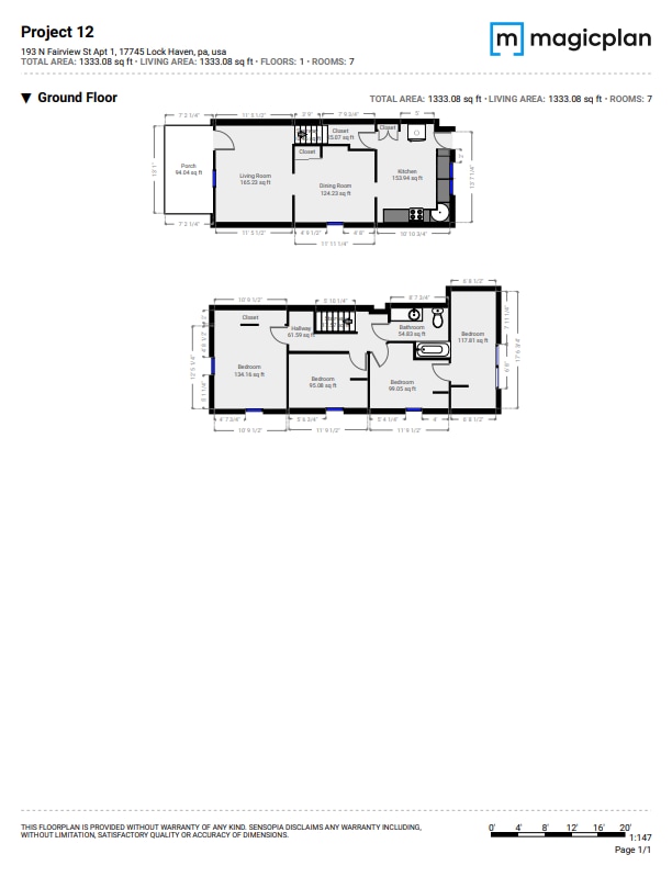Floorplan - Unit 1 - 193 N Fairview St
