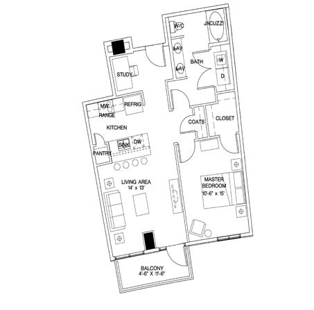 1BR/1BA - Royal Court Condos