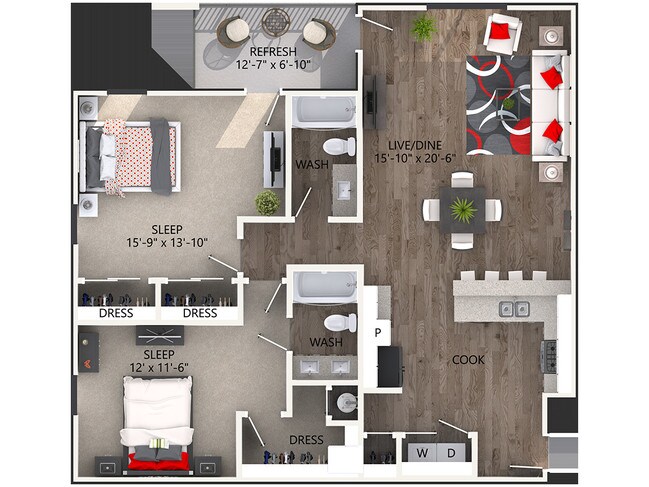 Floorplan - Reatta Ranch Apartments