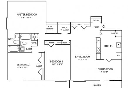 Floorplan - Lafayette Plaza Apartments