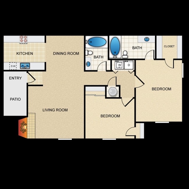 2BR/2BA - Country Villa Apartment Homes