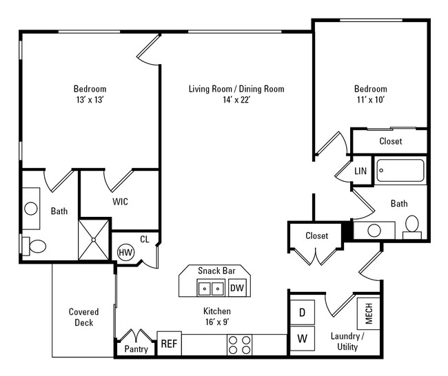 Floorplan - Green Lake Apartments and Townhomes