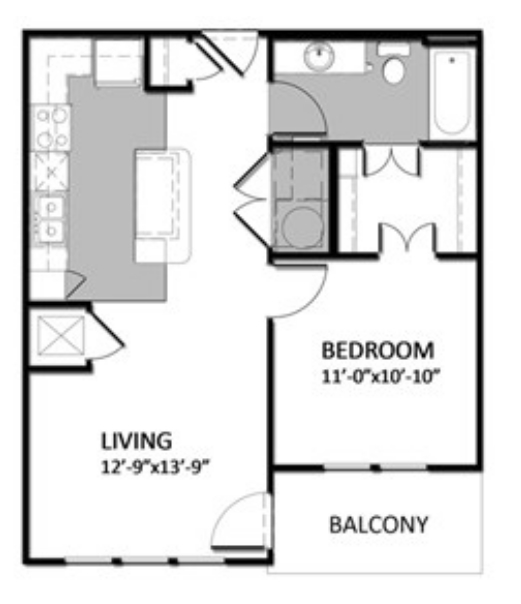 A-1 1Bedroom - Auburn Square Apartments