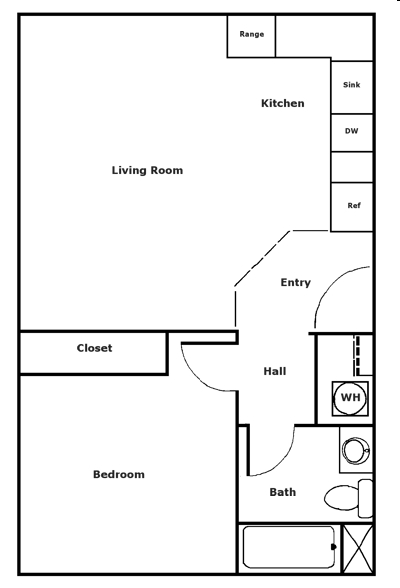 1BD/1BA - Millennium Apartments