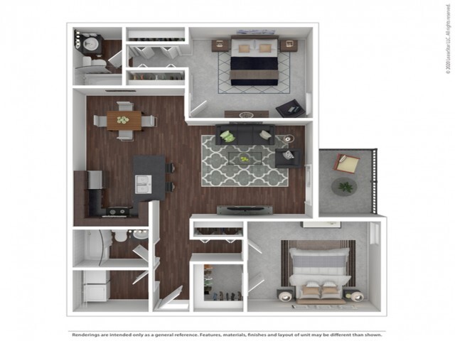 Two Bedroom, Two Bathroom, 1,013 square feet - The Ansley