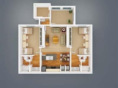 2 Bed, 2 Bath (Shared) - Yugo Tempe Villas