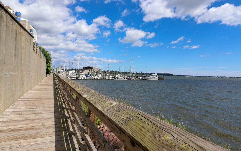 Along the walkway in front of condos - 12 Harbour Close