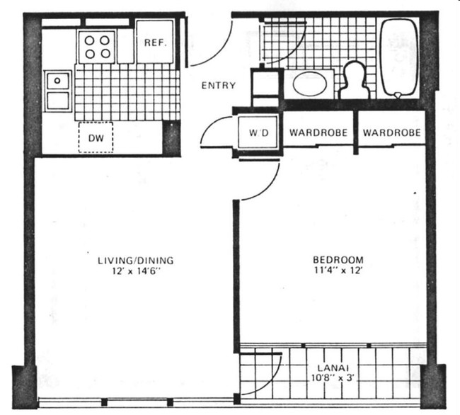 1BD/1BR - Iolani Court Plaza